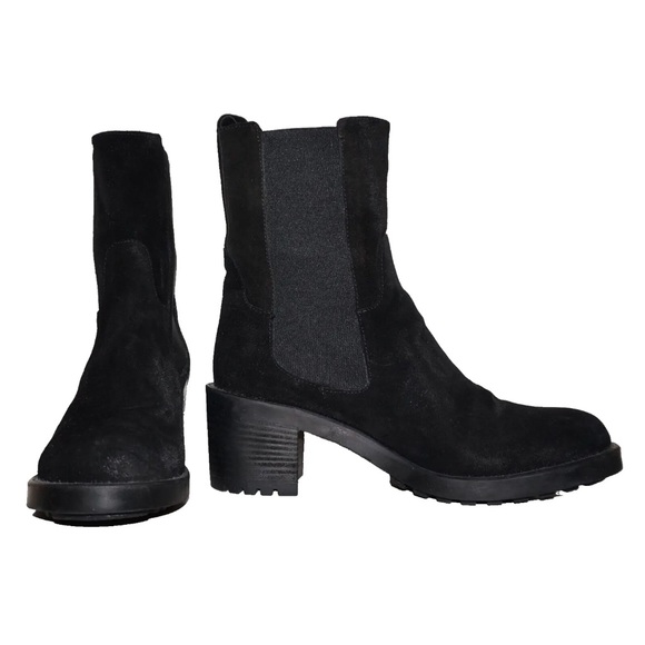 EMANUELE CRASTO Black Suede Leather Chelsea Lug Sole Boots EU 39=8.5-9 - Picture 12 of 14